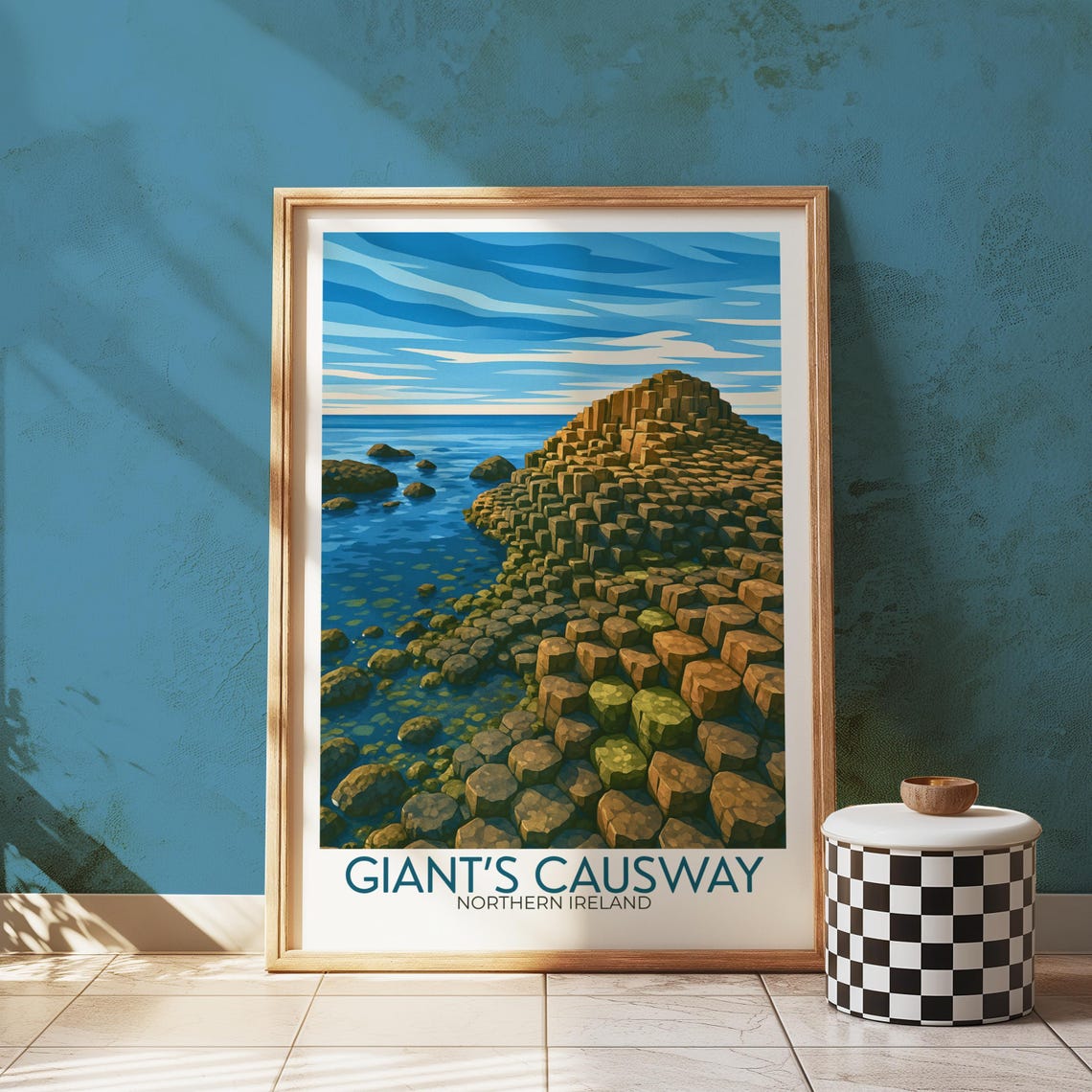 Giant's Causeway Northern Ireland Basalt Columns Ocean Travel Poster