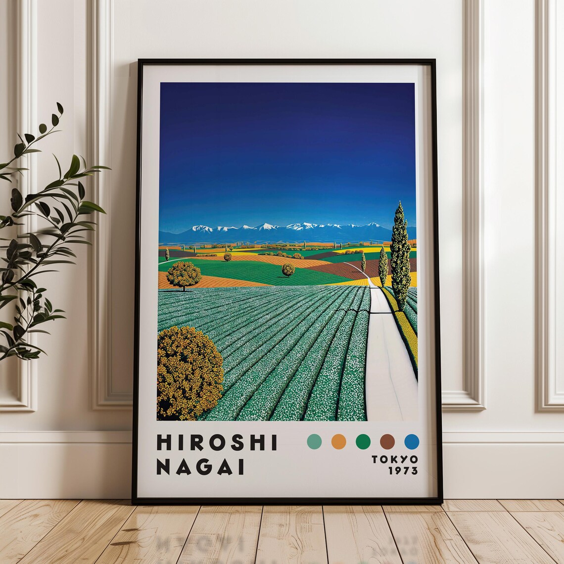 Hiroshi Nagai Sunny Countryside Field Road Mountain Retro Art Poster