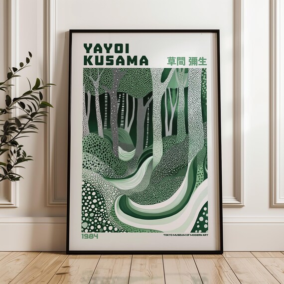 Yayoi Kusama Green Dotted Forest 1984 Exhibition Museum Art Poster
