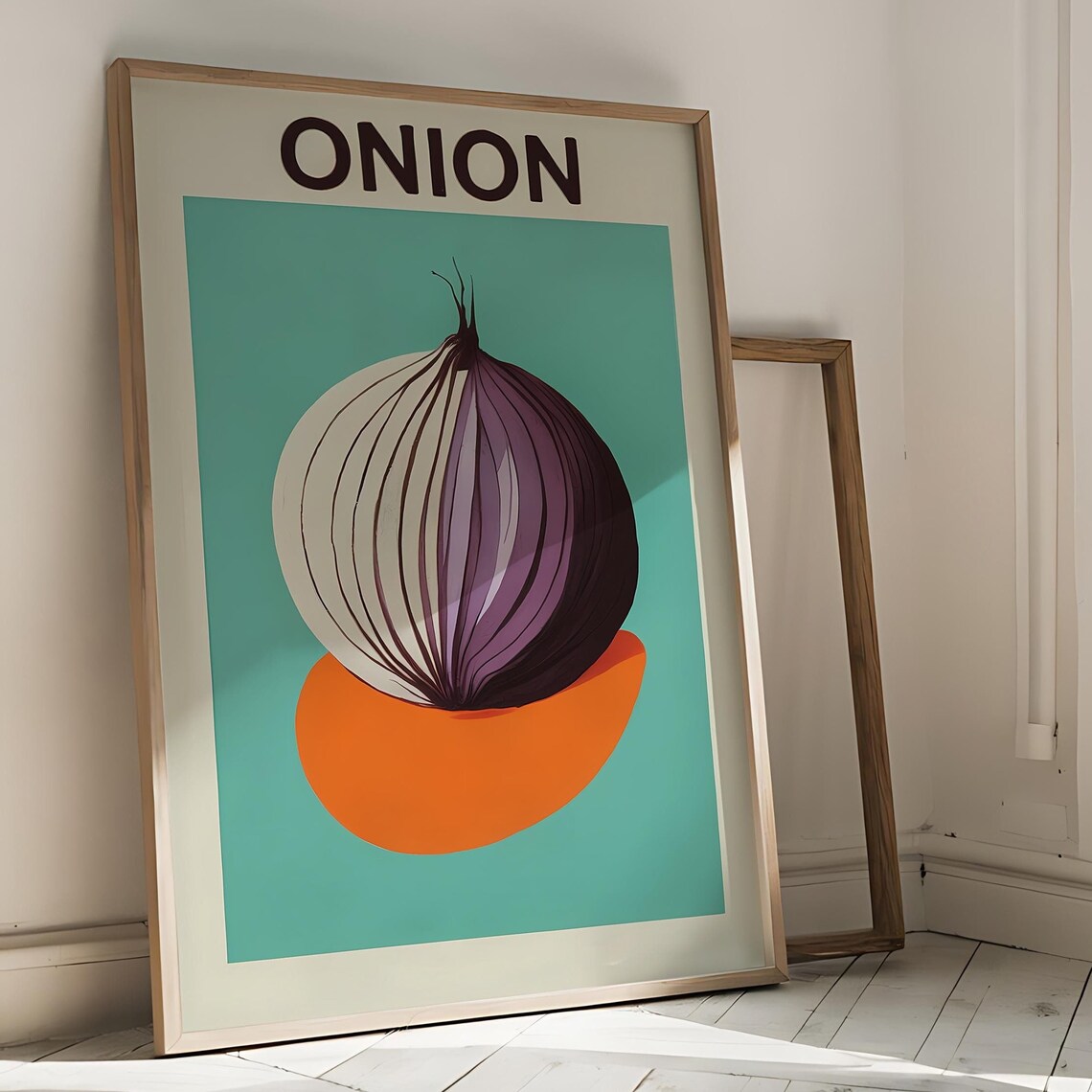 Onion Retro Art Print, Rustic Kitchen Decor