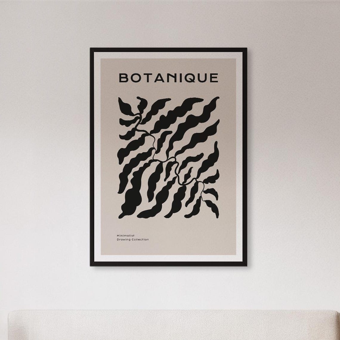 Botanique Black Leaf Silhouette Bold Minimalist Botanical Poster