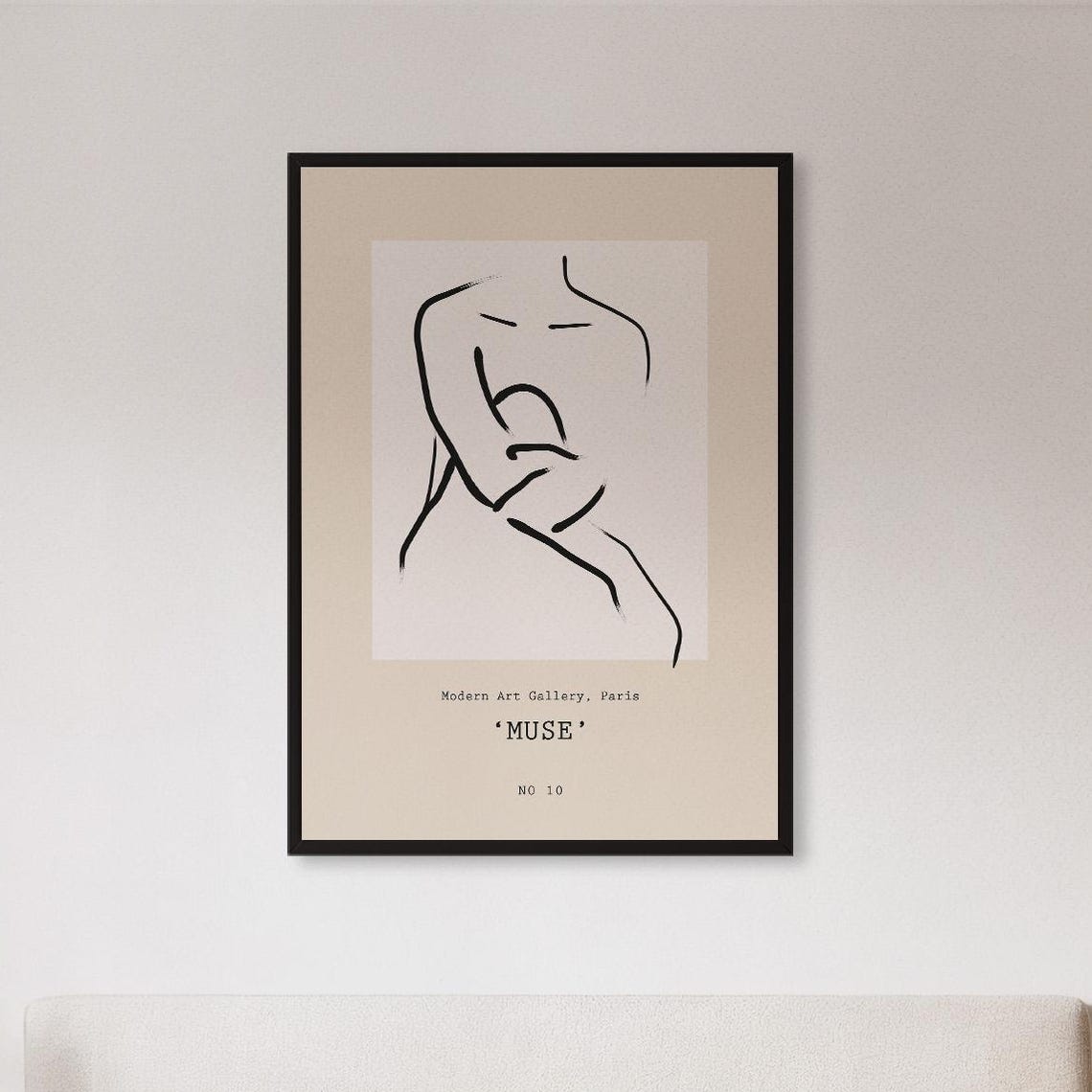 Muse No 10 Minimal Nude Line Drawing Paris Gallery Feminine Poster