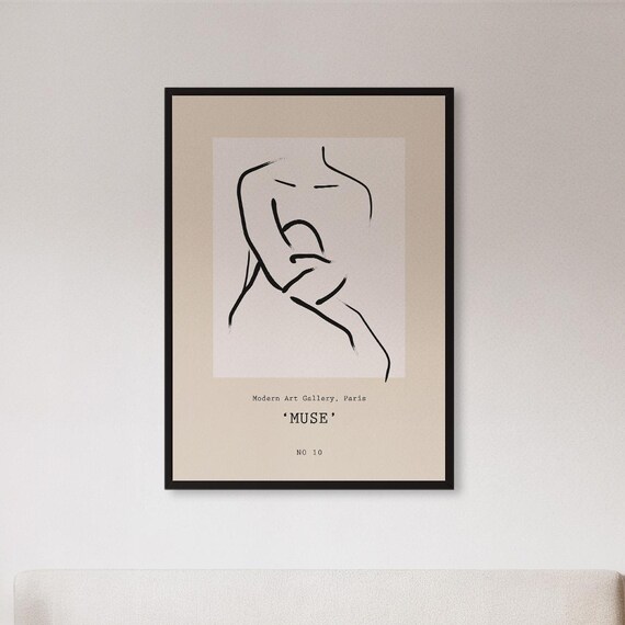 Muse No 10 Minimal Nude Line Drawing Paris Gallery Feminine Poster