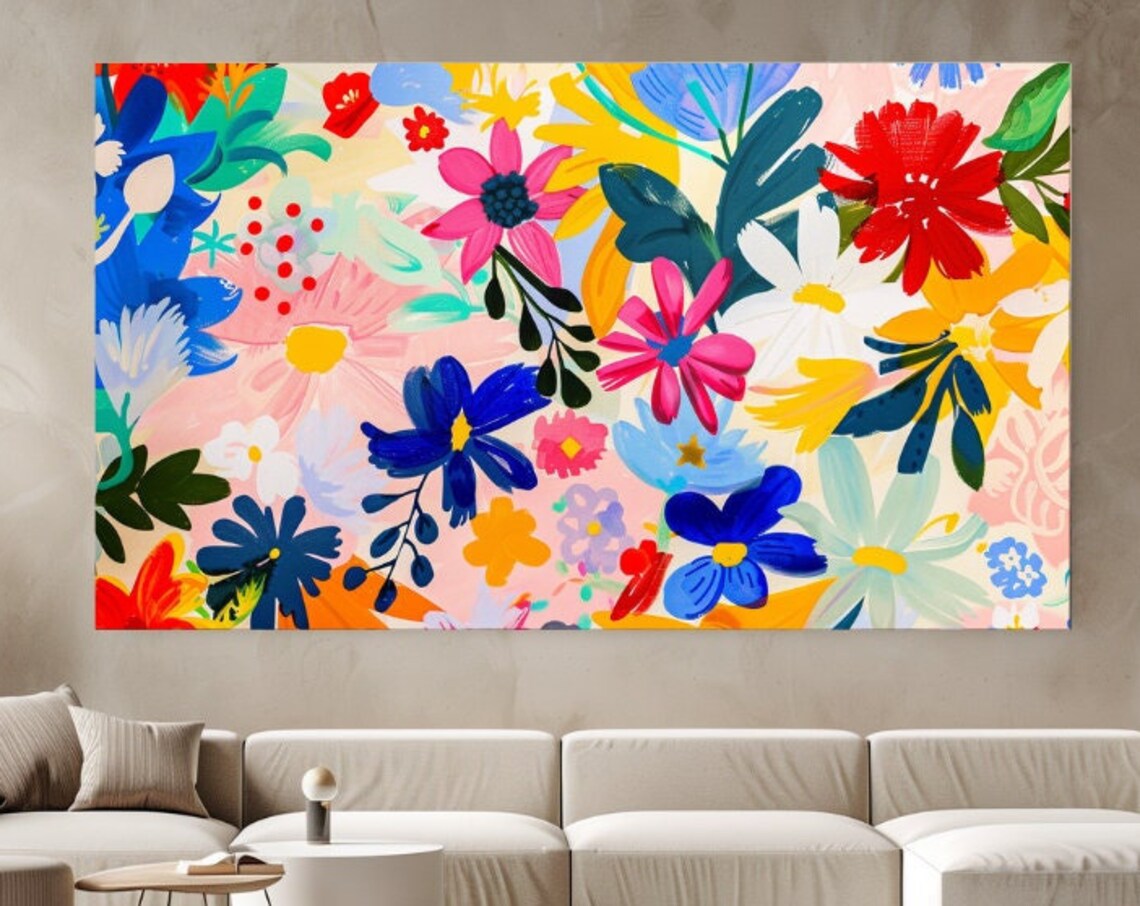 Floral Pattern Nature Art Print, Modern Design