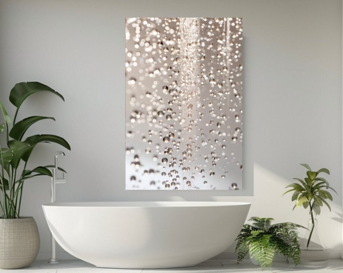 Glitter Falling Abstract Art Print, Luxury Decor