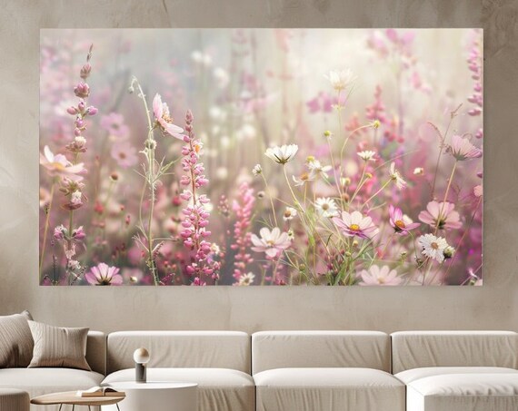Spring Wild Flowers, Pastel Colours Art Print