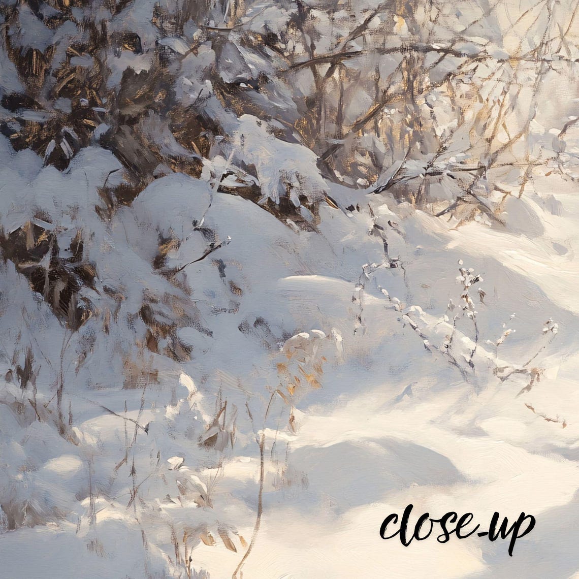Rabbit in Sunlit Snowy Forest Golden Winter Wildlife Scene Art Poster - Image 3
