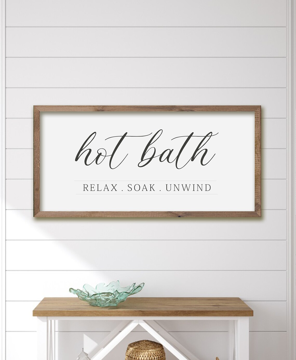 Cute Hot Bath Sign, Farmhouse Bathroom Wall Art Print - Image 4
