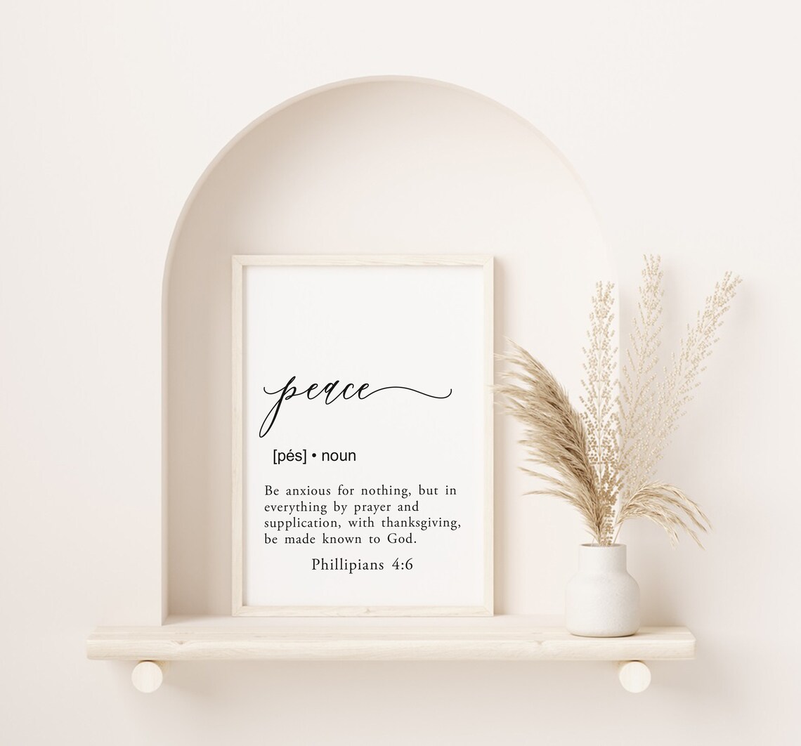 Peace Definition Philippians 4:6 Scripture Dictionary Style Wall Art - Image 5