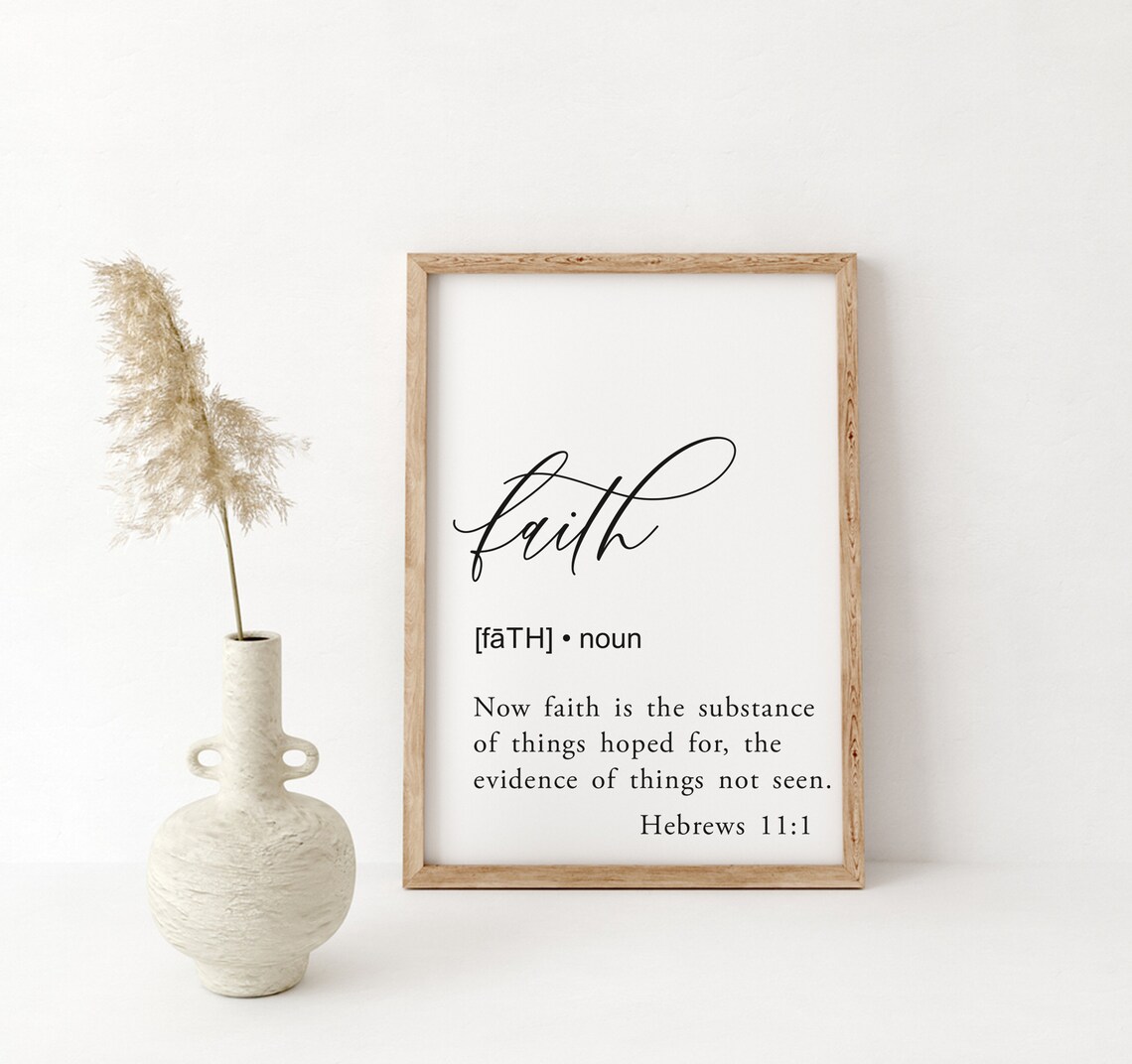 Faith Definition Hebrews 11:1 Scripture Dictionary Style Wall Art - Image 3