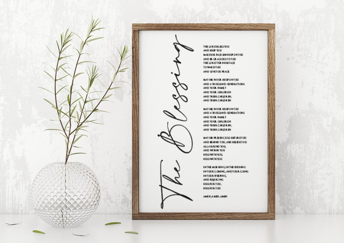 The Blessing Song Lyrics Kari Jobe White Script Calligraphy Poster - Image 2