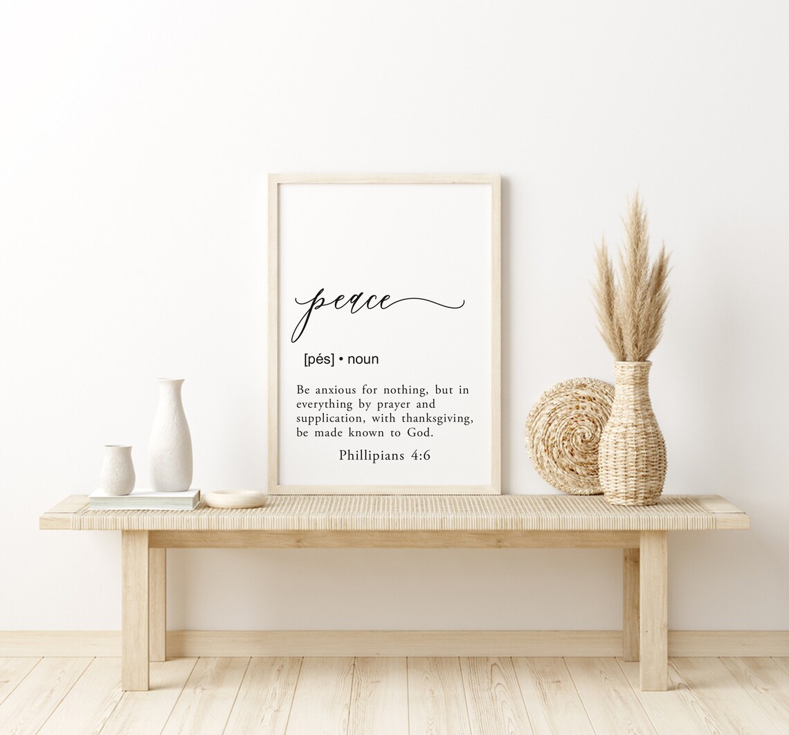 Peace Definition Philippians 4:6 Scripture Dictionary Style Wall Art - Image 3