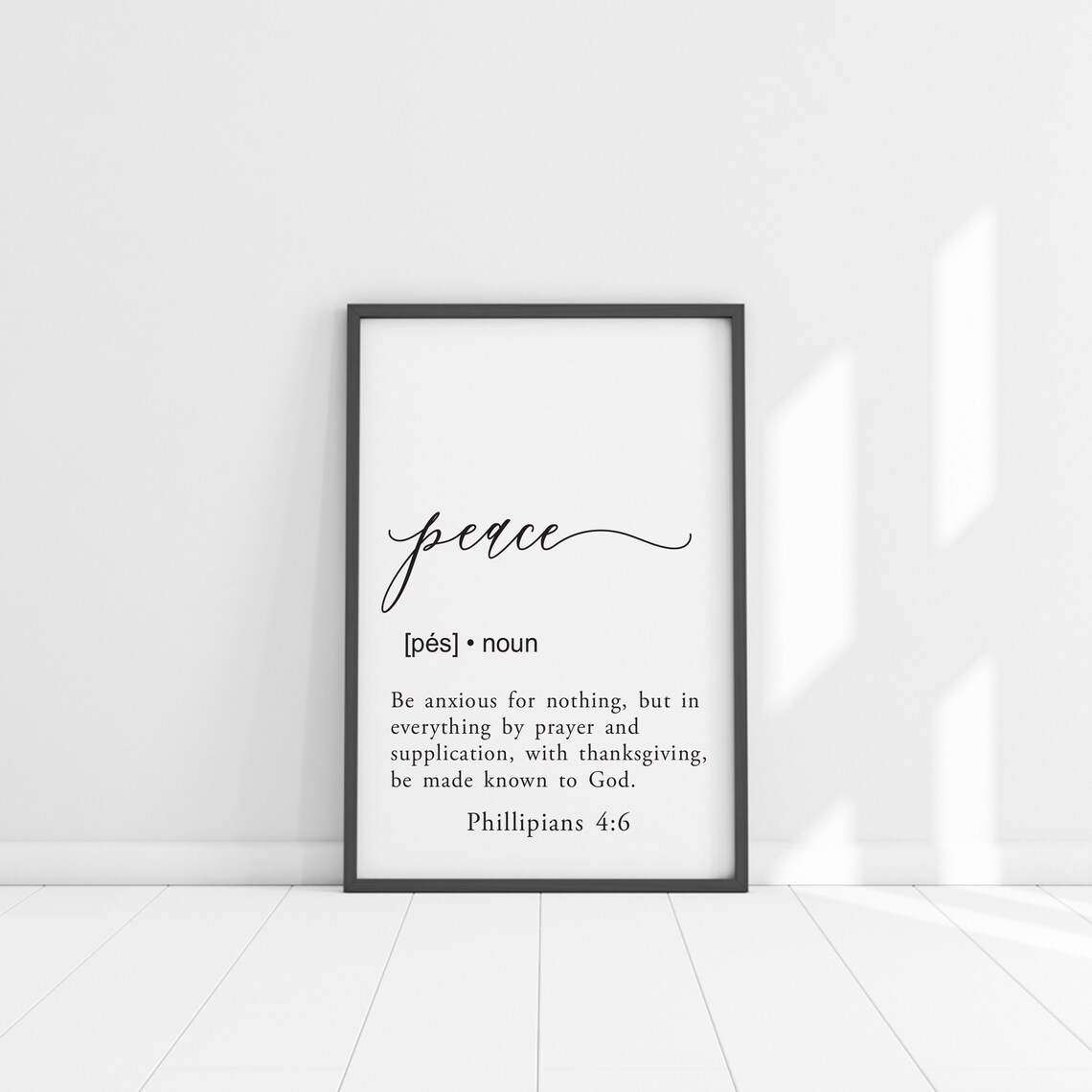 Peace Definition Philippians 4:6 Scripture Dictionary Style Wall Art - Image 2
