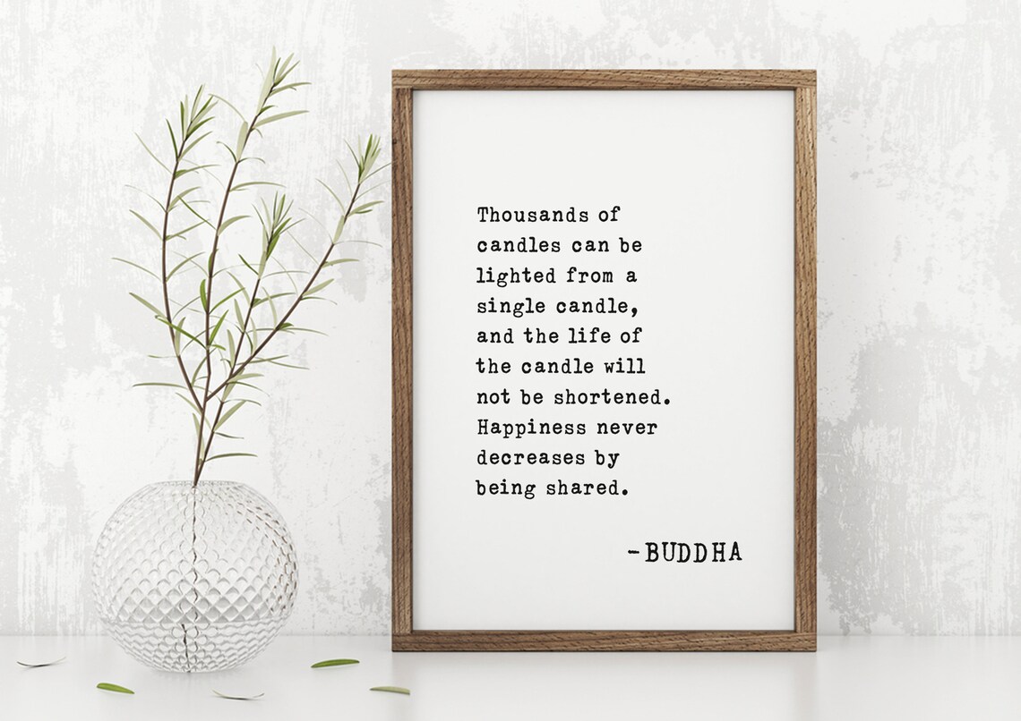 Buddha Shared Happiness Quote Thousands of Candles Candle Poster - Image 4