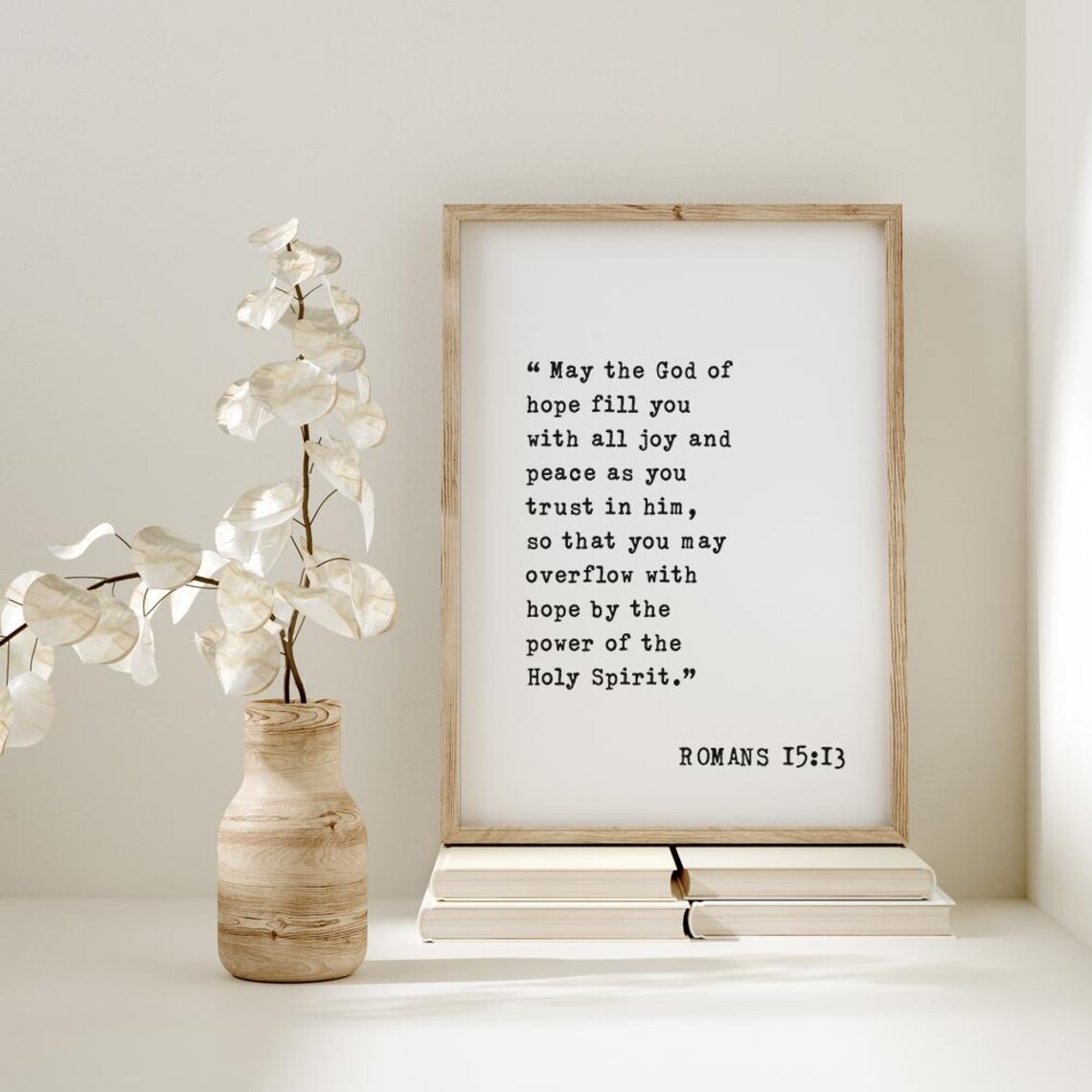 Romans 15:13 God of Hope Quote Overflowing Hope Wood Frame Poster - Image 2