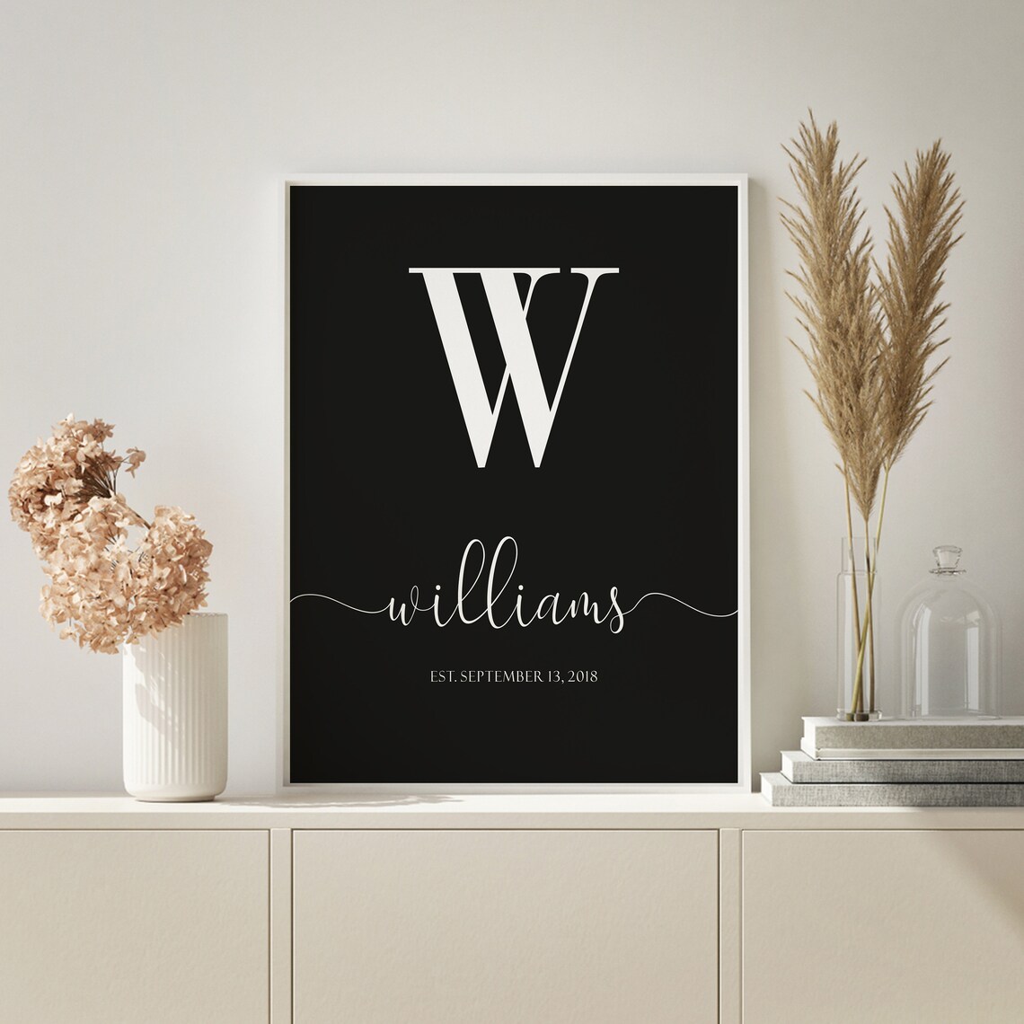 Personalized Printed Wood Family Name Sign With Established Date Last Name Sign Wood Family Sign Farmhouse Monogram Sign