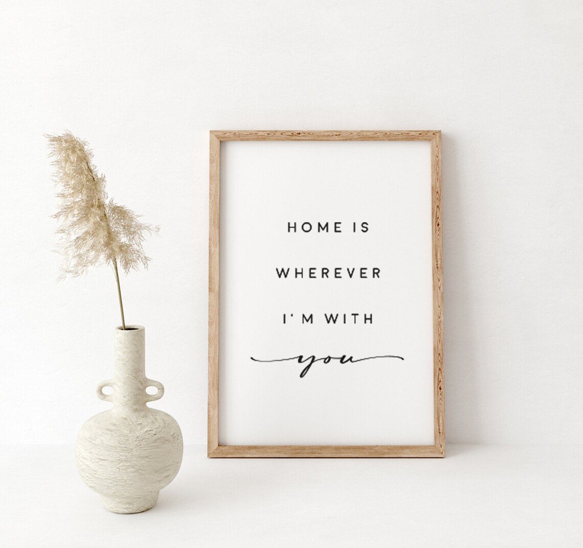 Home Is Wherever I'm With You Farmhouse Wall Sign - Image 2