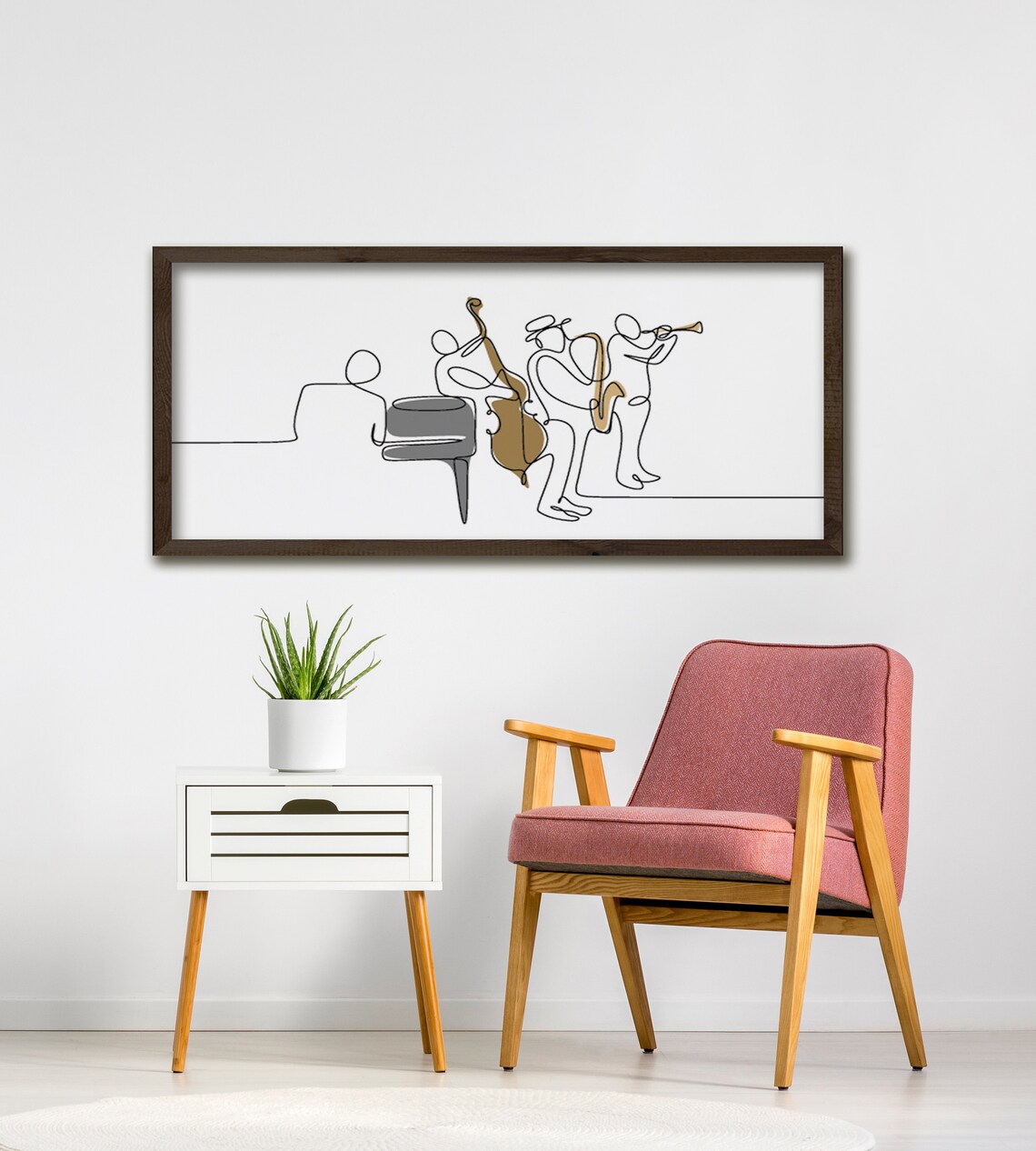 Jazz Player One-Line Drawing, Modern Farmhouse Art Print - Image 5