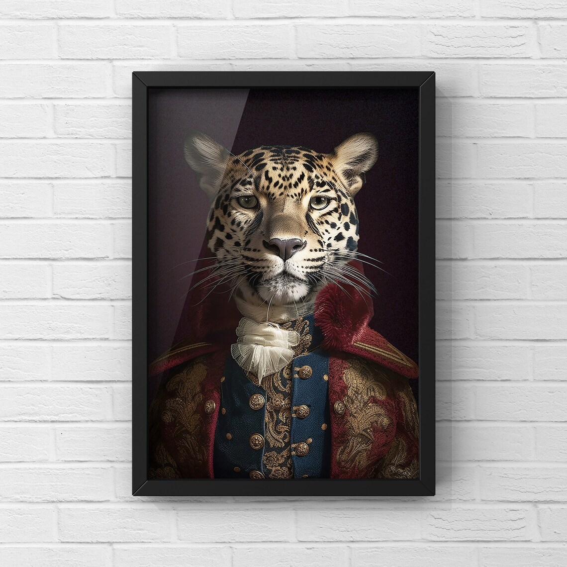 Mr Cheetah Vintage Portrait, Renaissance Animal Art Print