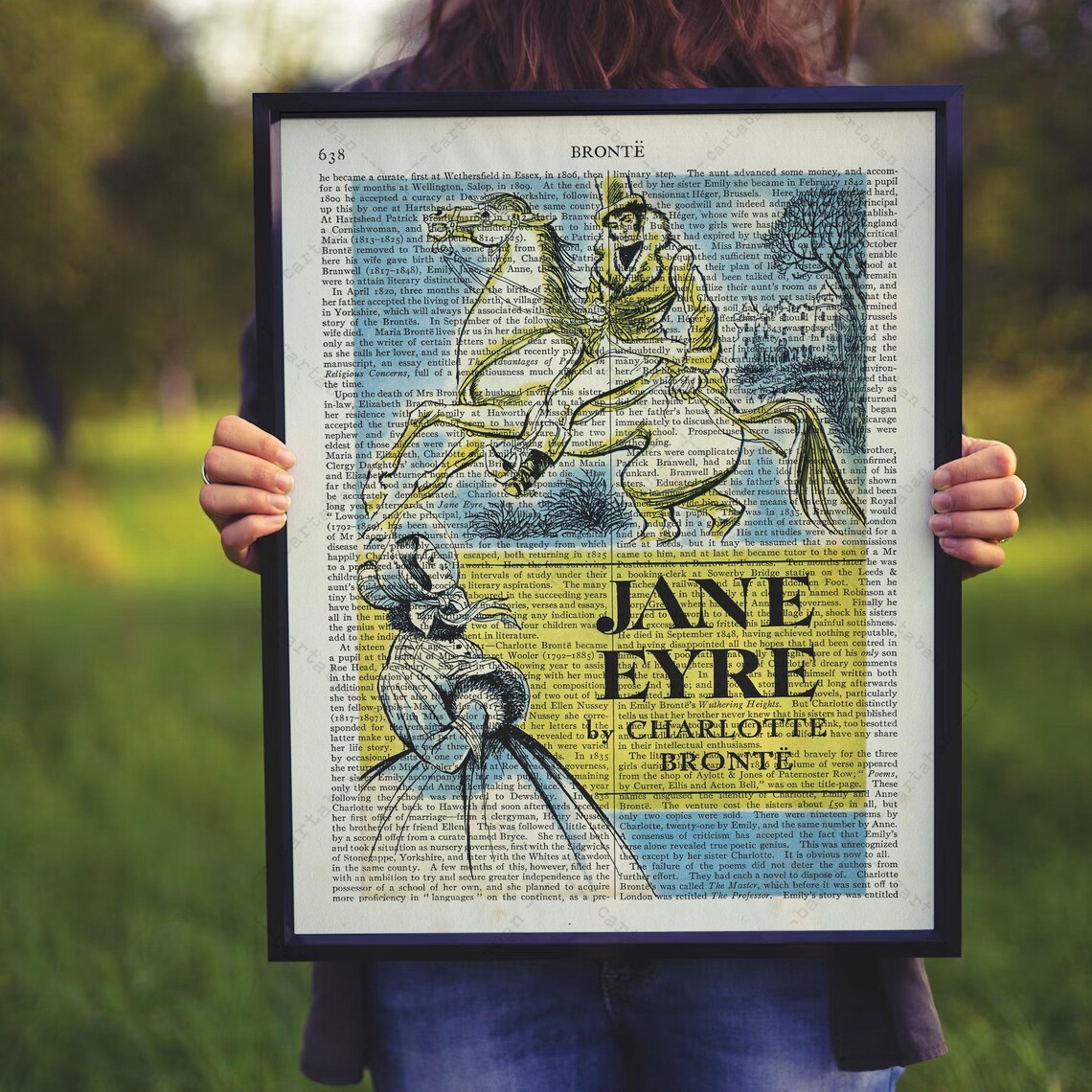 Charlotte Bronte Jane Eyre Horseback Illustration Dictionary Page Print - Image 3