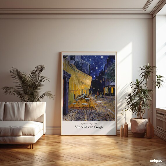 Retro Wall Art Famous Painting Van Gogh Caf Terrace At Night Art Print Living Room Wall Art Print Abstract Colourful Art Print