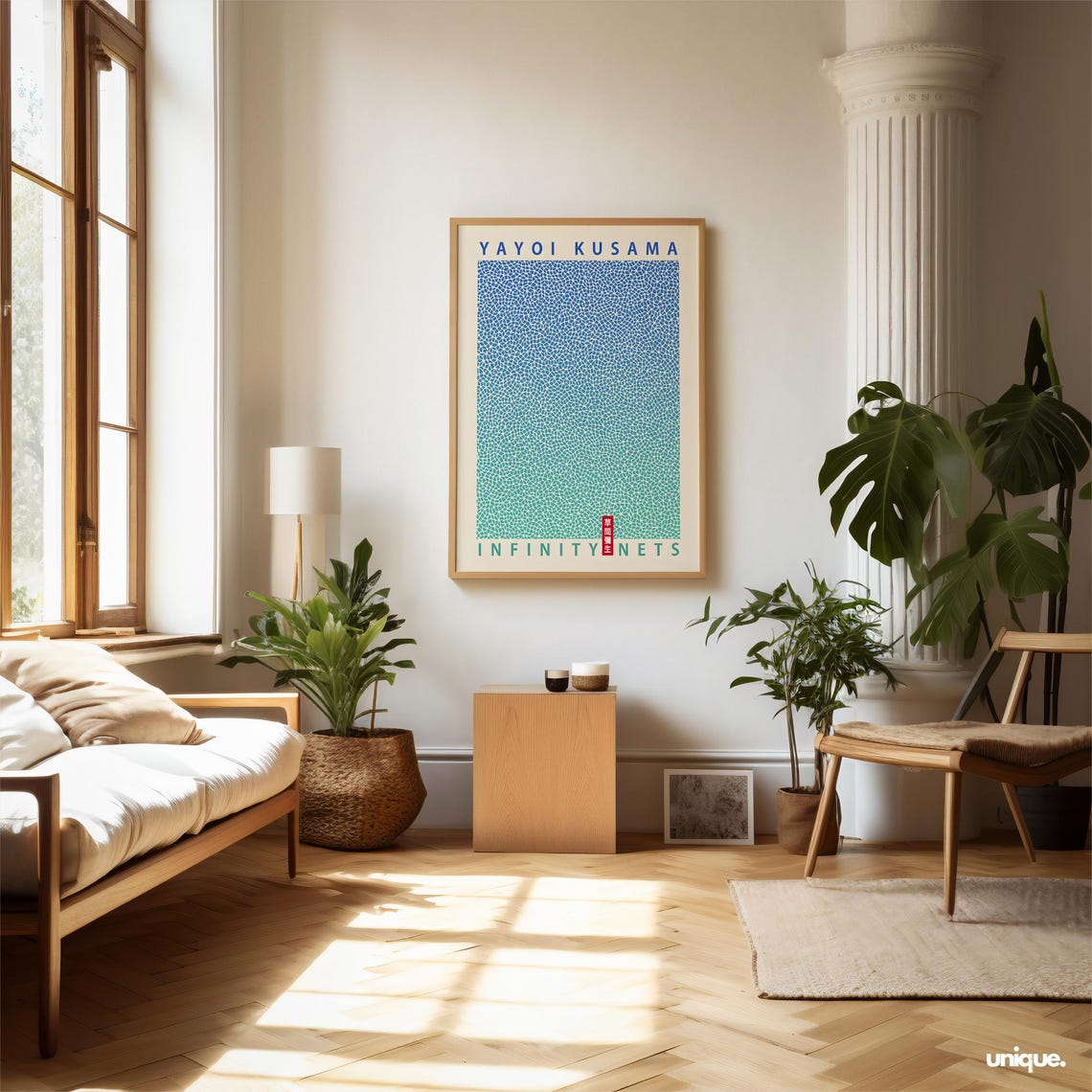Yayoi Kusama Infinity Nets Blue Gradient Dots Abstract Poster - Image 2