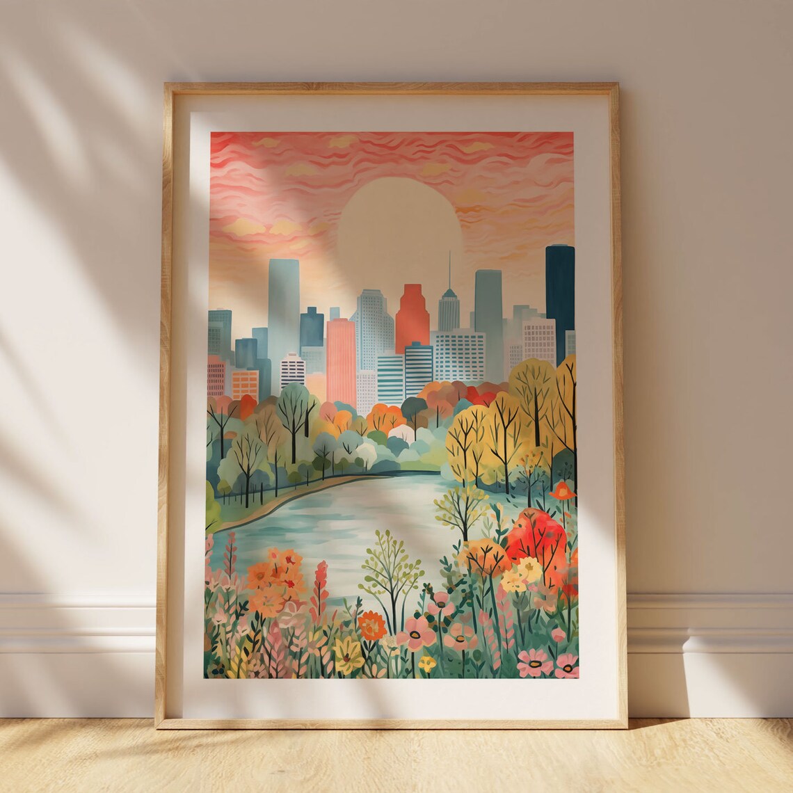 Houston Texas Watercolor Modern Travel Art Print