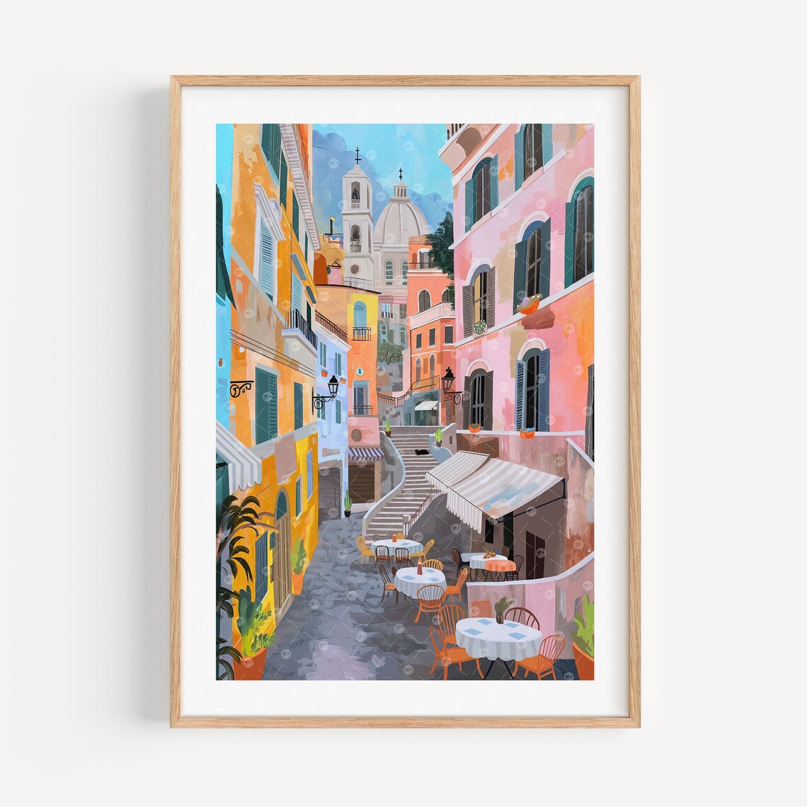 Rome Italy Maximalist Travel Poster, Europe