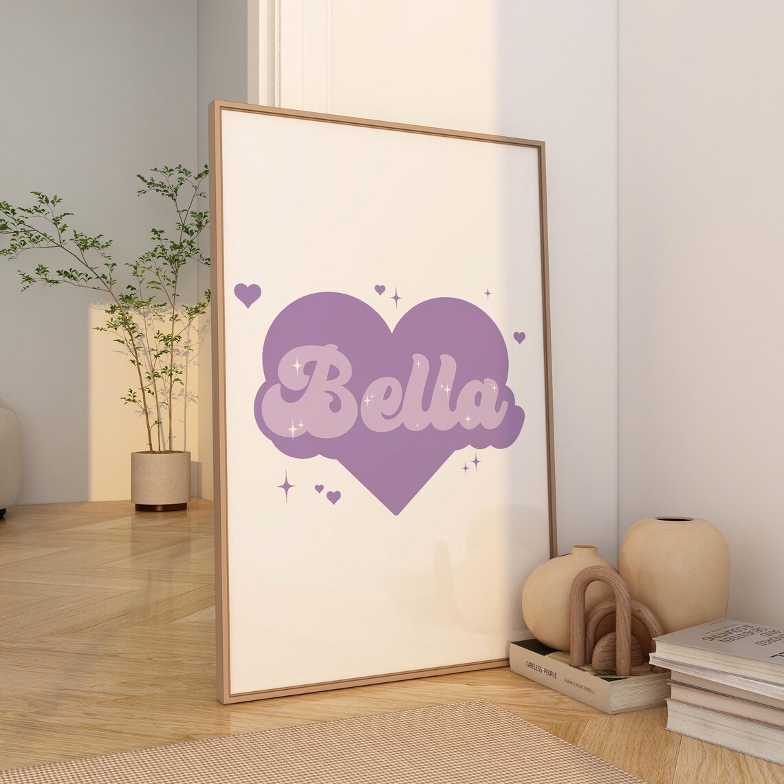 Custom Girl Name Purple Girls Room Decor Art Print - Image 3