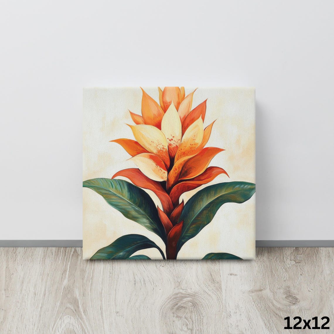 Orange Guzmania Bromeliad Bloom Tropical Flower Botanical Art Poster - Image 4