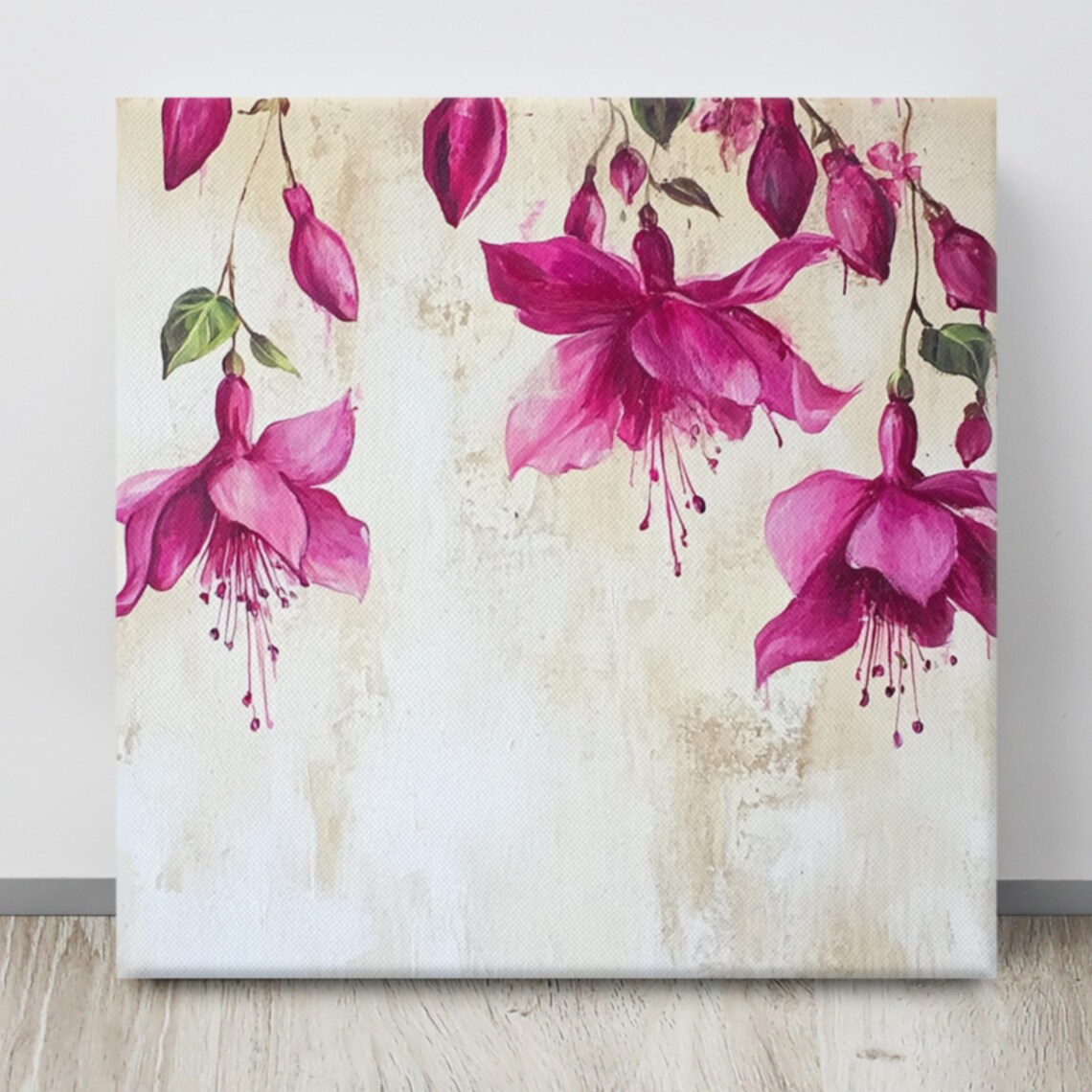 Magenta Fuchsia Hanging Blossoms Botanical Floral Wall Art Poster - Image 4