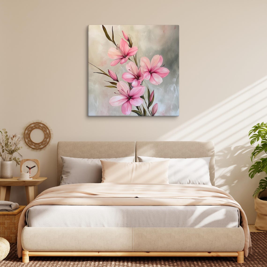 Soft Pink Azalea Spray Blossoms Painterly Floral Art Wall Poster - Image 2