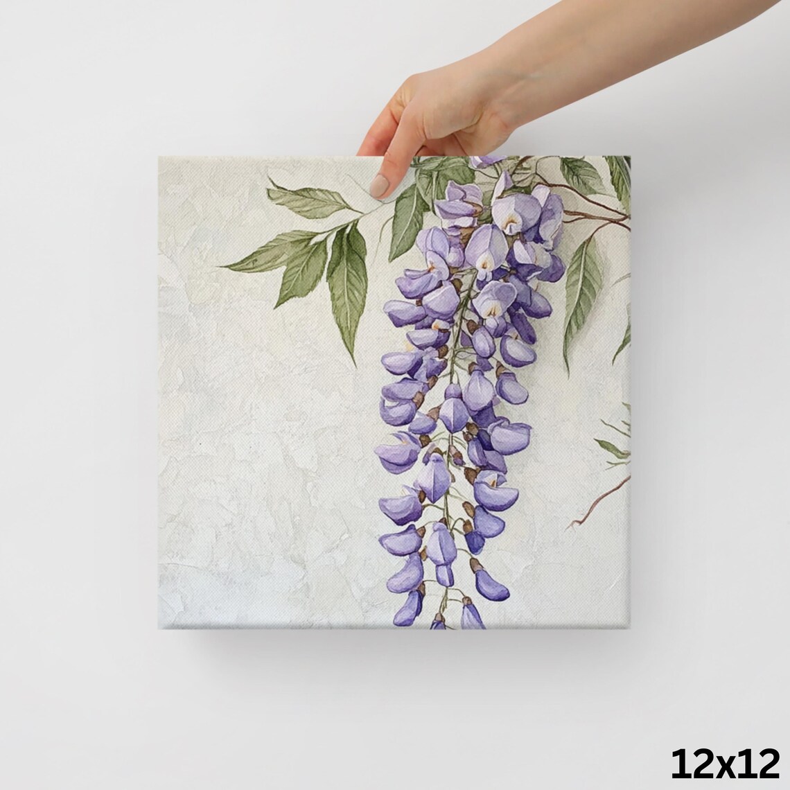 Purple Wisteria Blossom Cascade Vintage Painting Wall Art Poster - Image 2