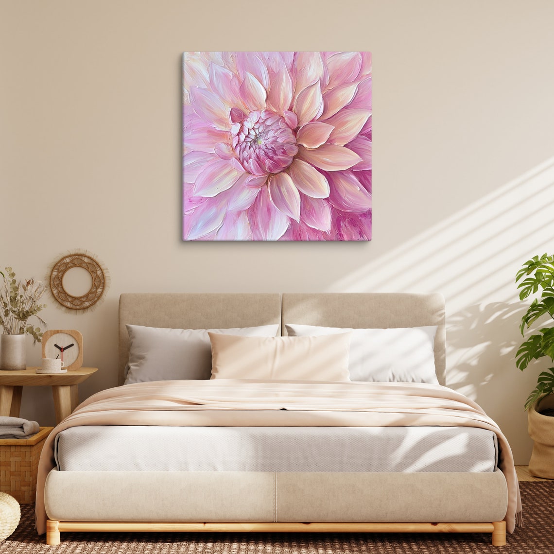 Pink Dahlia Print Large Painting Print Flower Wall Art Nature Art Dahlia Art Dahlia Painting Print Pink Wall Art - Image 5
