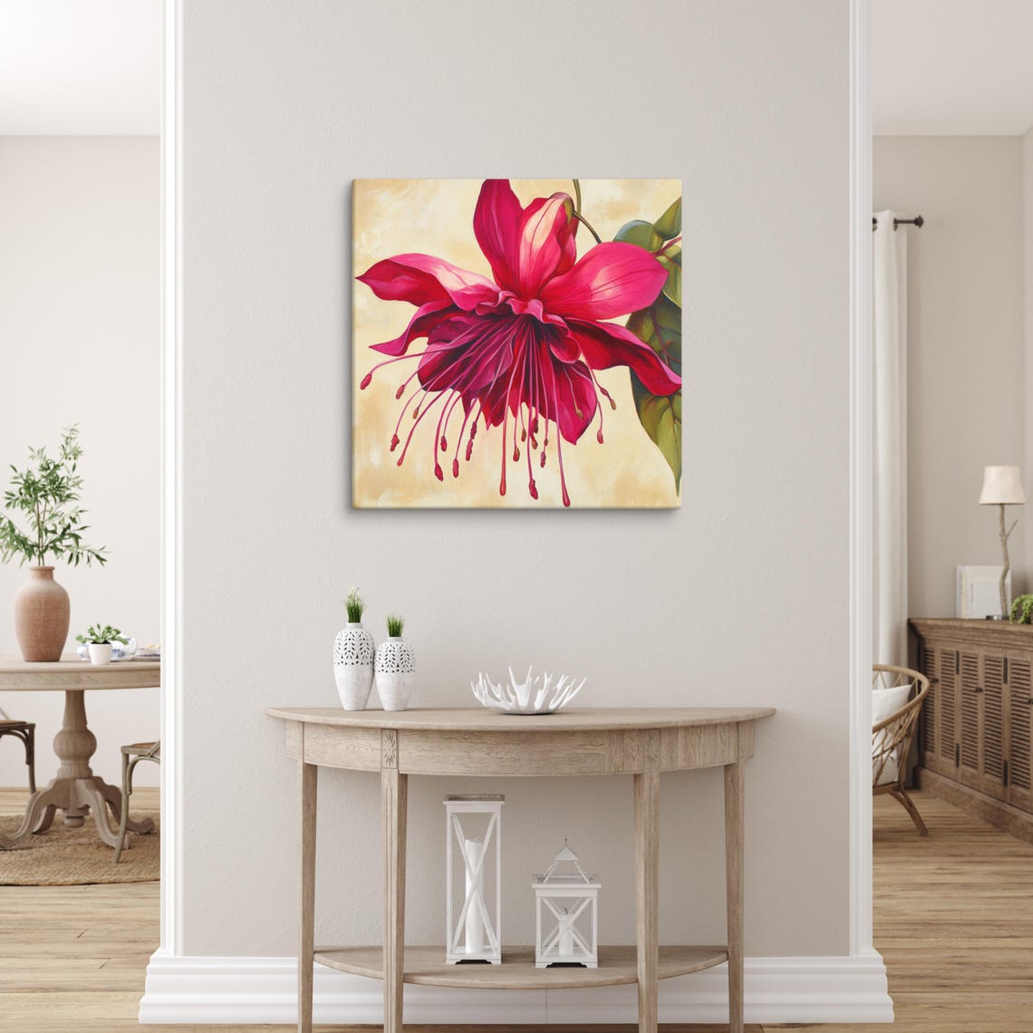 Magenta Fuchsia Bloom Bell Flower Close-Up Floral Art Poster - Image 3