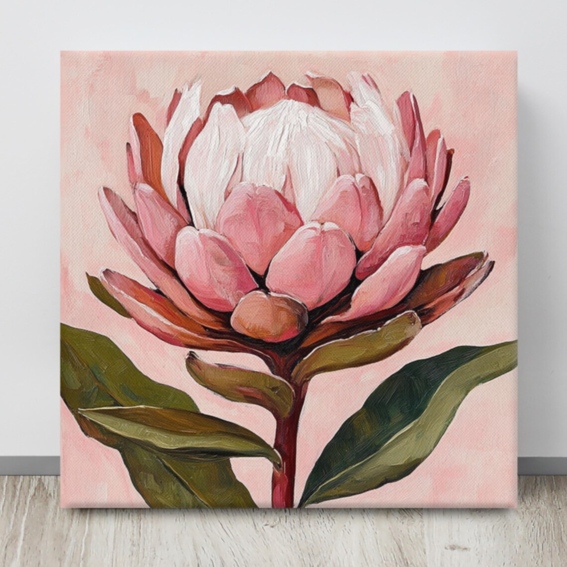 Pink Protea Large Sculptural Bloom Botanical Floral Art Poster - Image 4