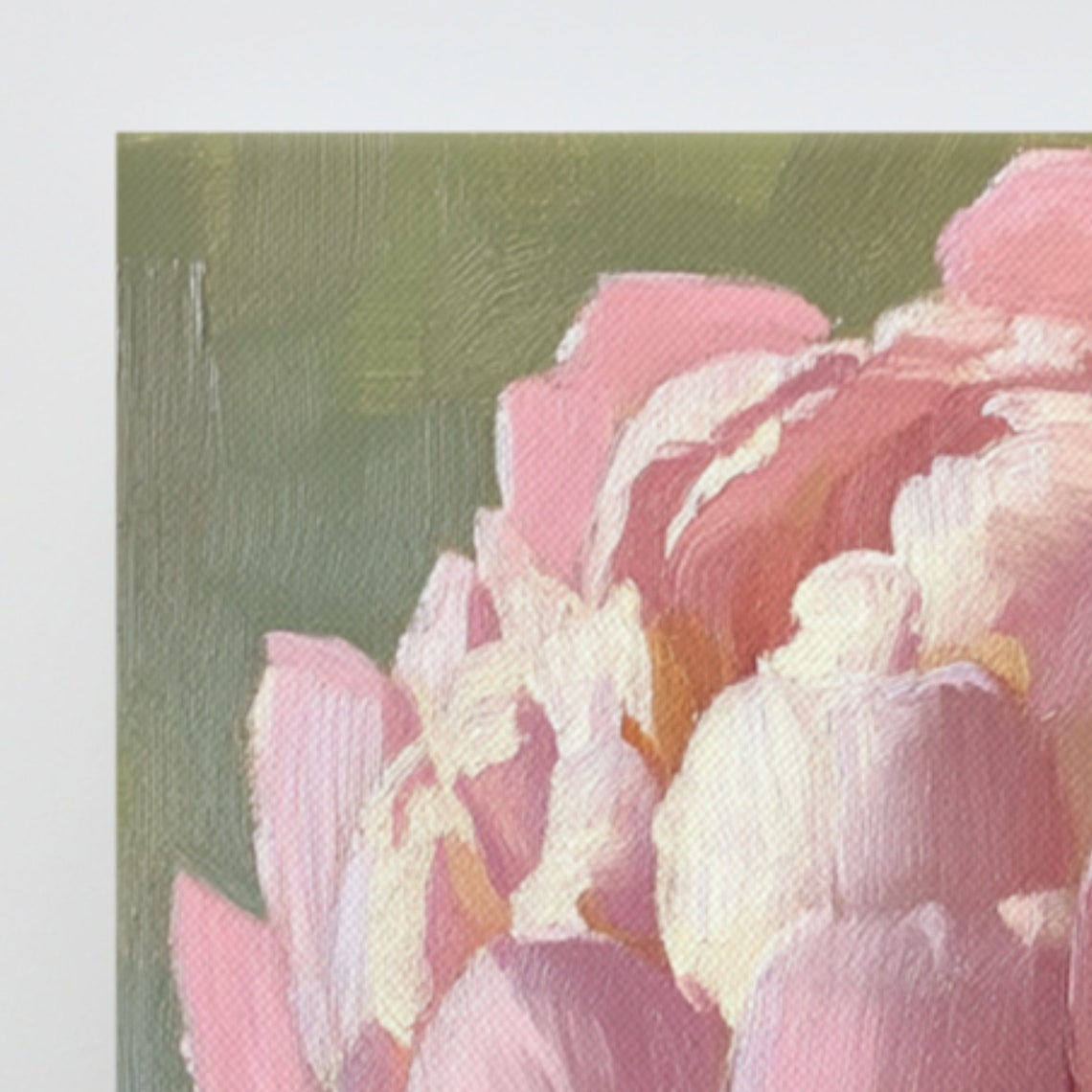 Blush Pink Peony Close-Up Oil Painting Bloom Floral Art Poster - Image 3