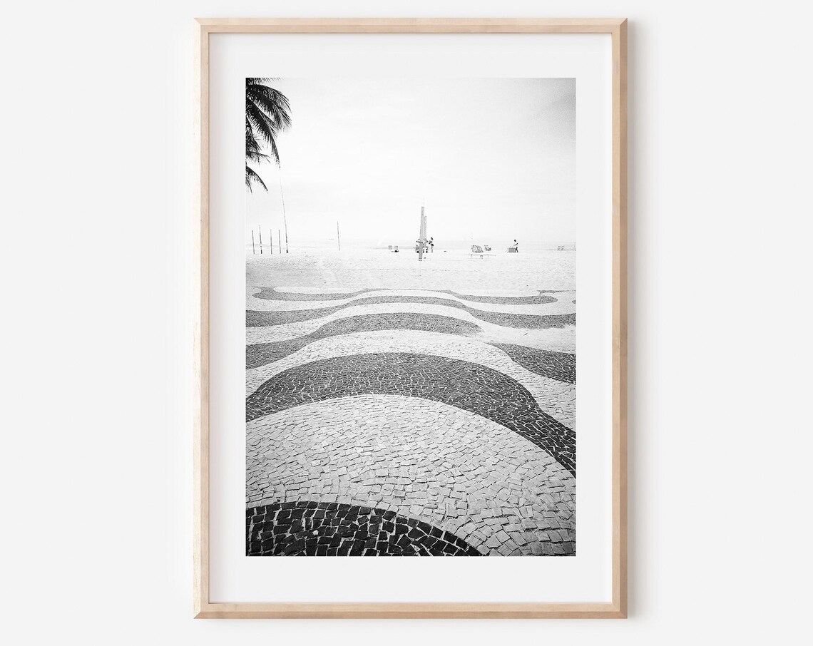 Rio De Janeiro Print Black And White Brazil Copacabana Wall Art Beach