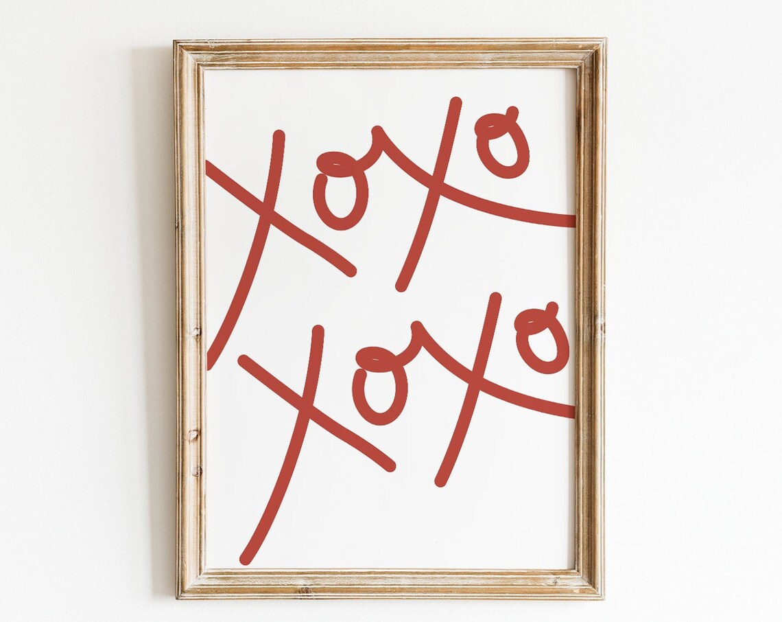 Xoxo Minimal Valentine's Day Art Print, Modern Decor - Image 4