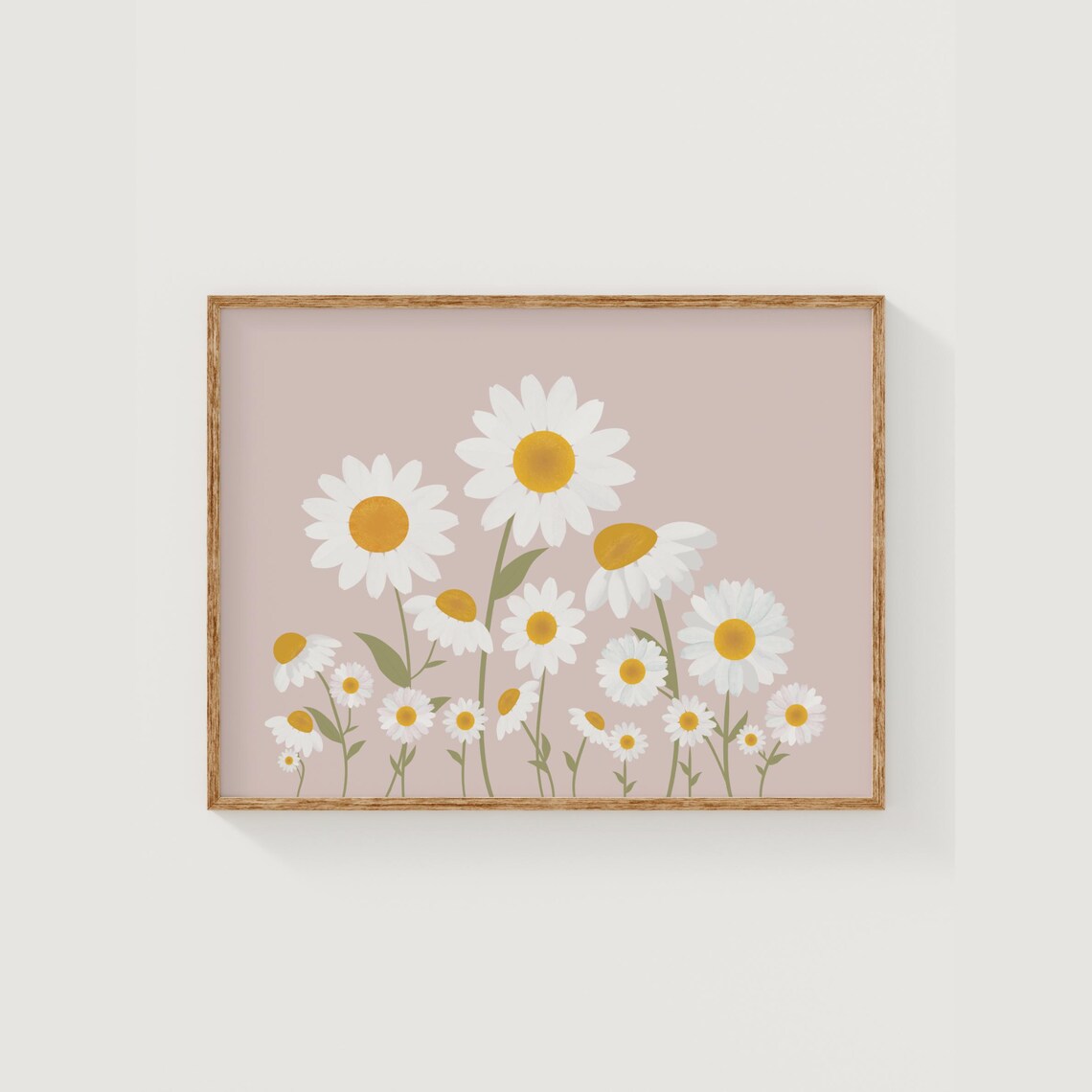 Field of Daisies, Pink Floral Nursery Art Print