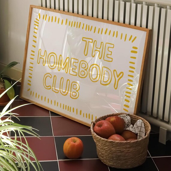 The Homebody Club Sunny Yellow Bubble Letter Typography Poster