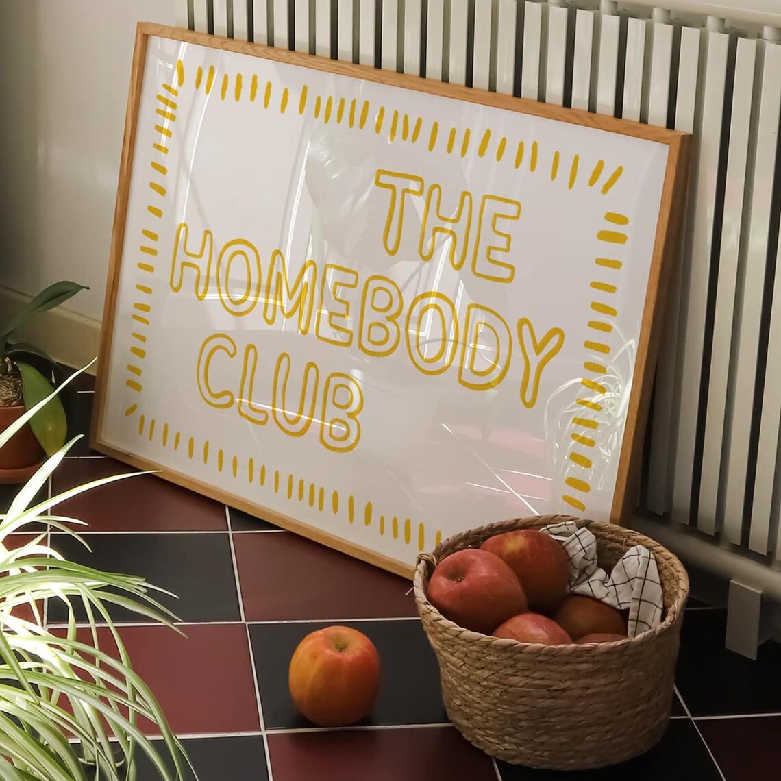 The Homebody Club Sunny Yellow Bubble Letter Typography Poster