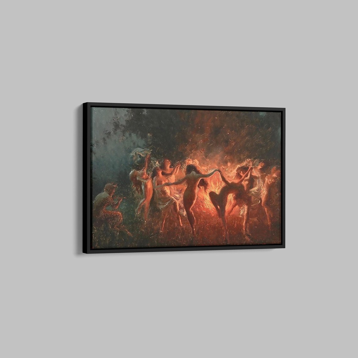 Pan and the Nymphs Joseph Tomanek 1889 Fire Dance Art Poster - Image 3