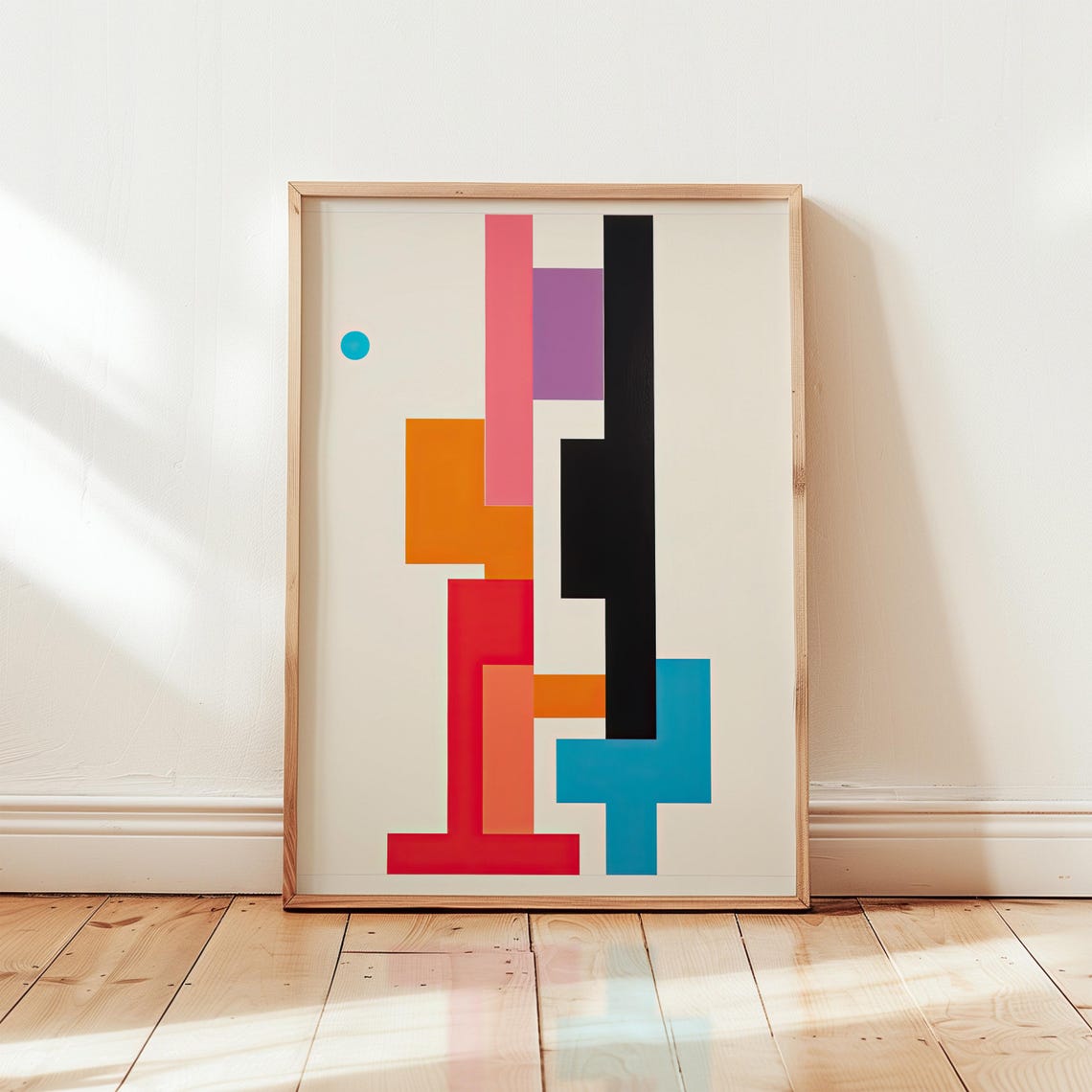 Bold Geometric Color Block Abstract Shapes Modern Art Poster
