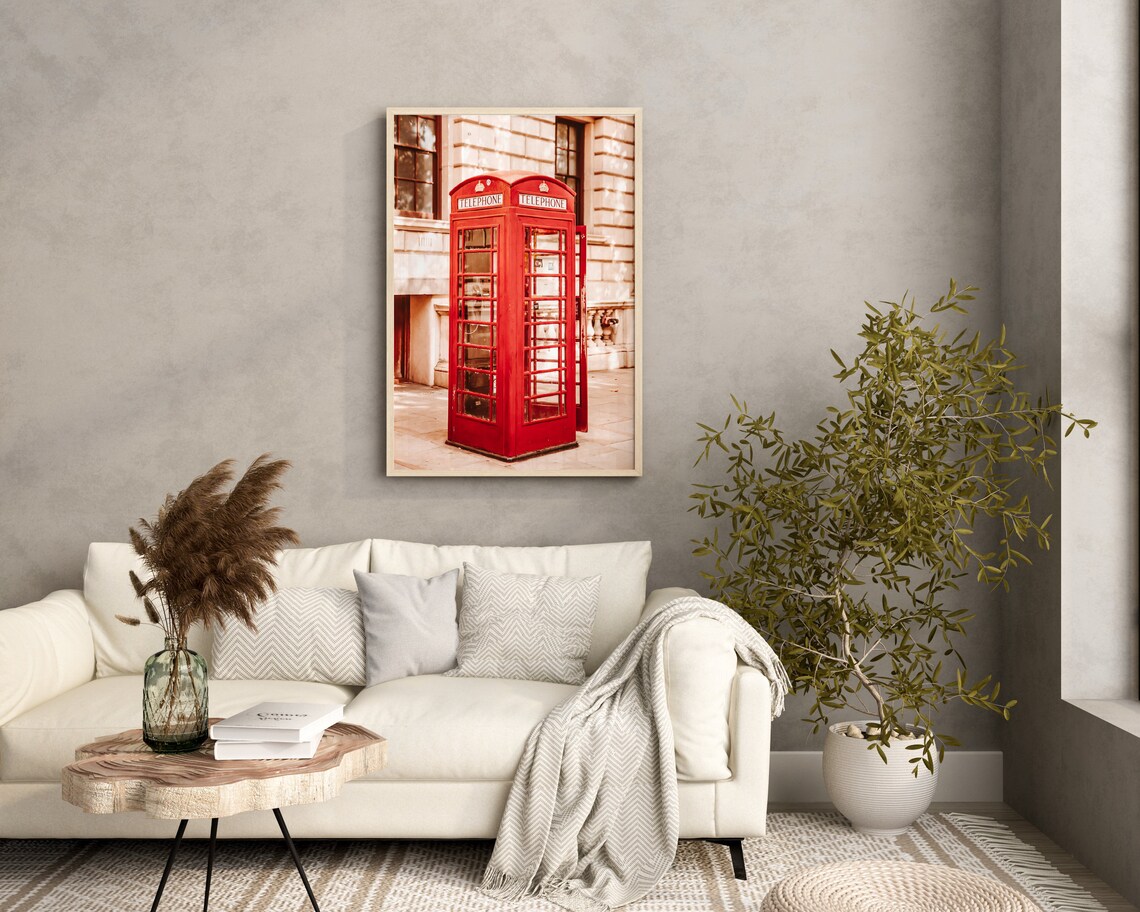 London Red Telephone Box British Street Landmark Photo Wall Art - Image 3