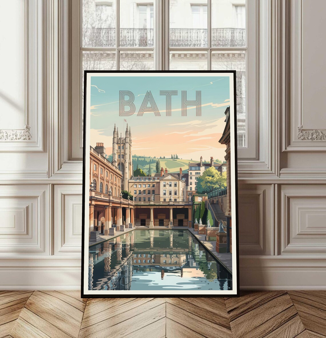 Bath Poster Travel England Print Wall Art Cityscape Gift Uk Vacation Home Decor