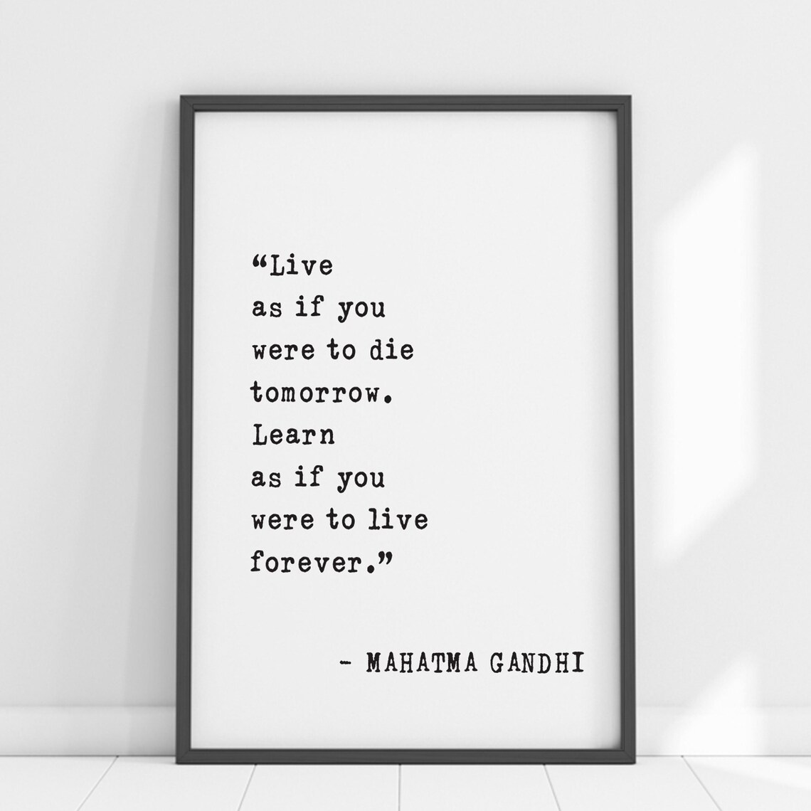 Mahatma Gandhi Quote Art Print, Teacher Gift for Educators