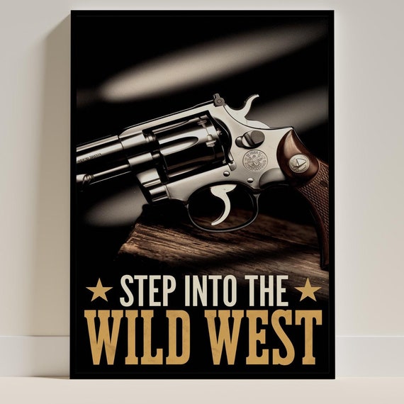 Cowboy Revolver Gun, Wild West Western Decor