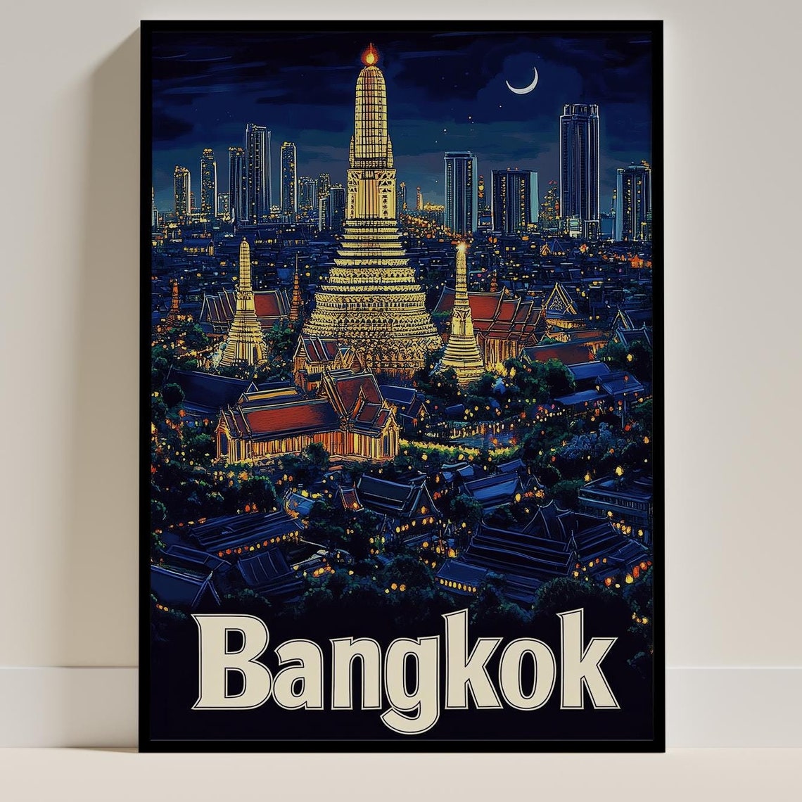 Bangkok City Print, Thailand Travel Poster
