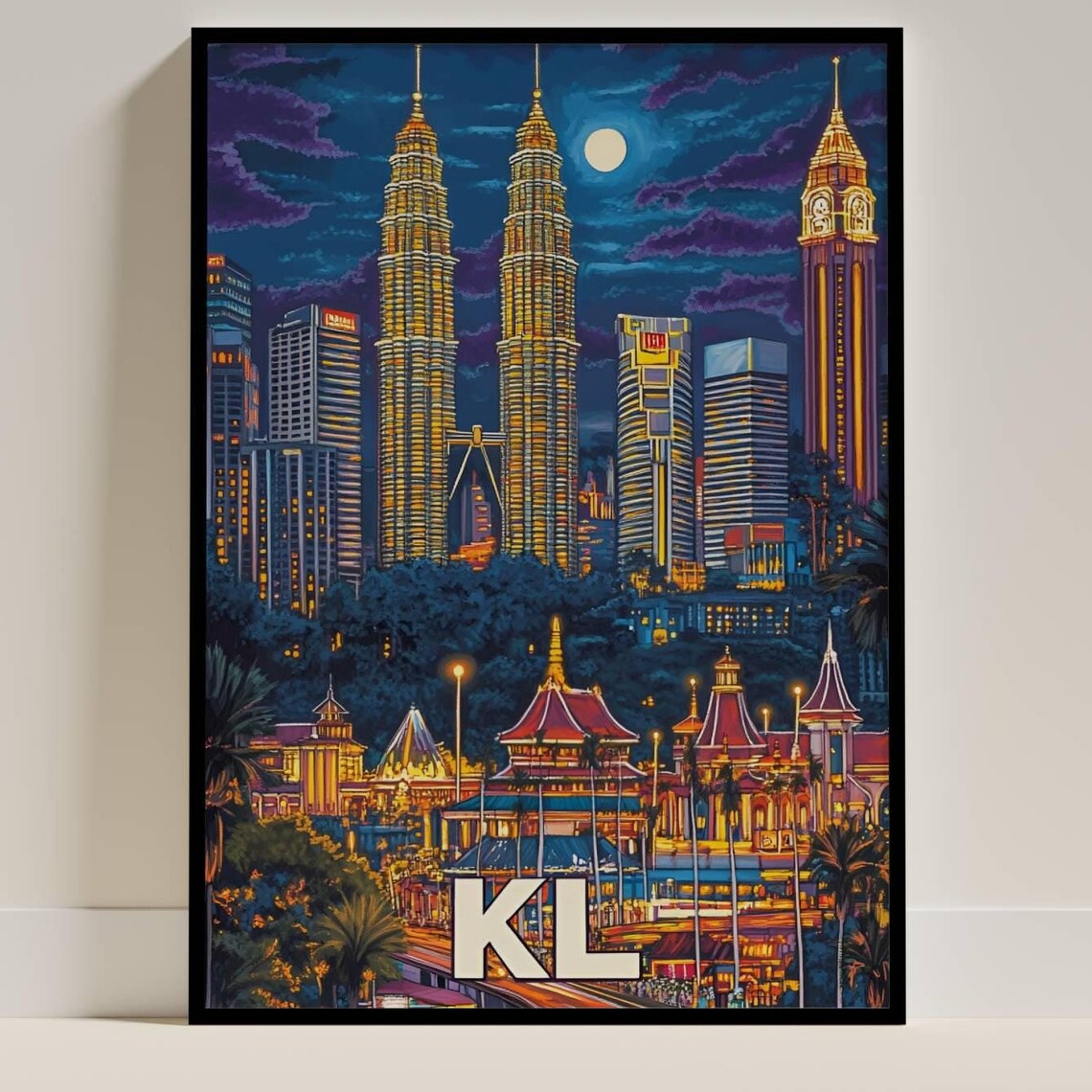 Kuala Lumpur Travel Poster, Malaysia Gift